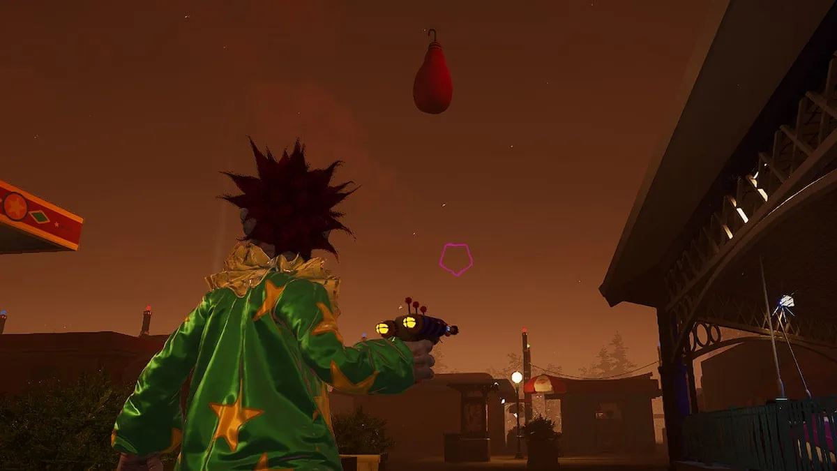 Thrown cocoon in the sky in Killer Klowns From Outer Space: The Game