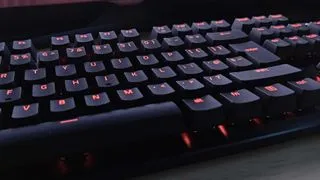 A low-down view of the Razer Hunstman V3 Pro’s doubleshot keycaps