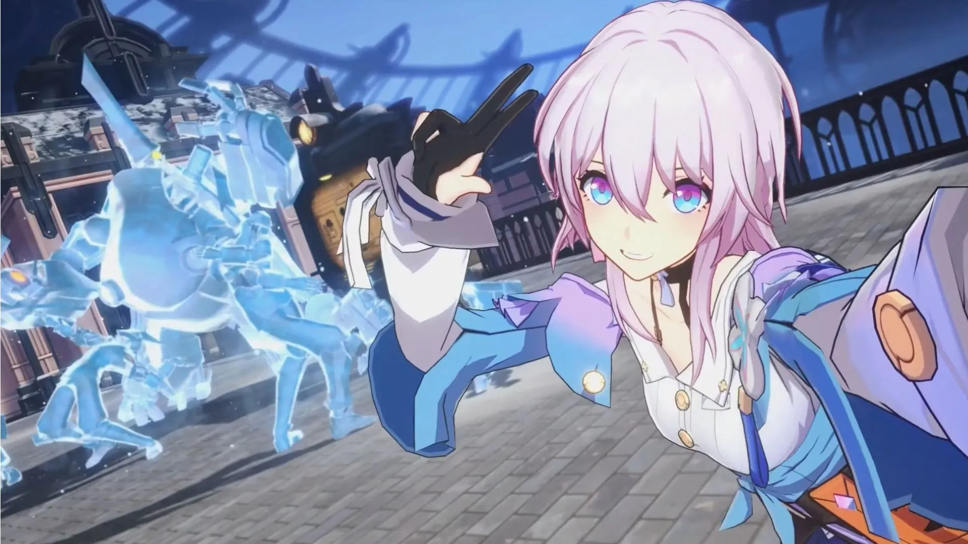 Screenshot of March 7th taking a selfie in Honkai Star Rail for best single-player games guide