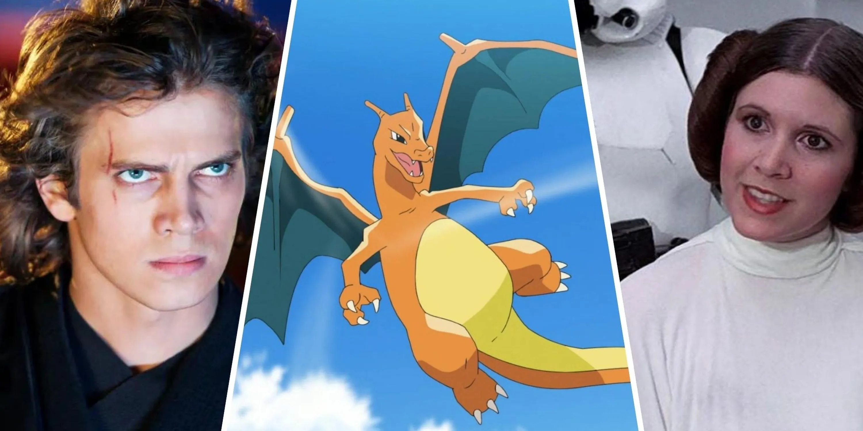 Anakin, Charizard and Leia side by side