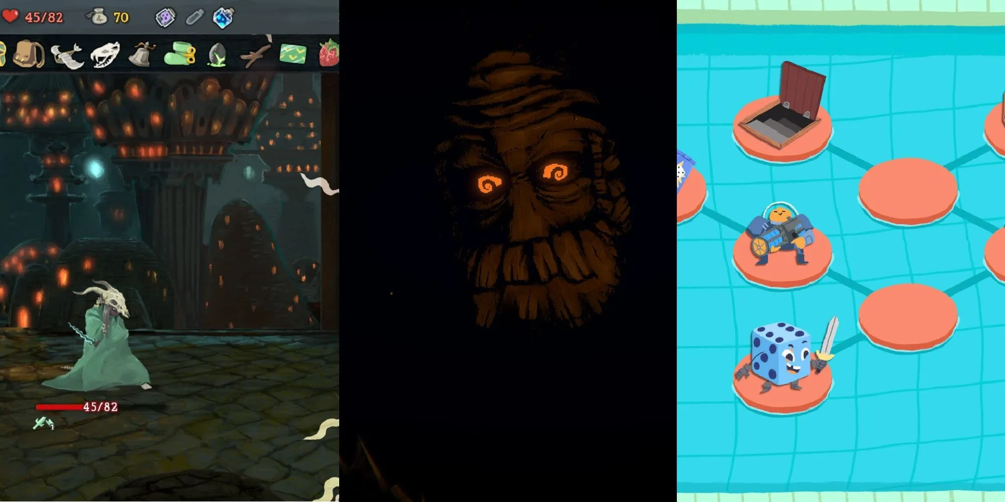 Three distinct roguelike games